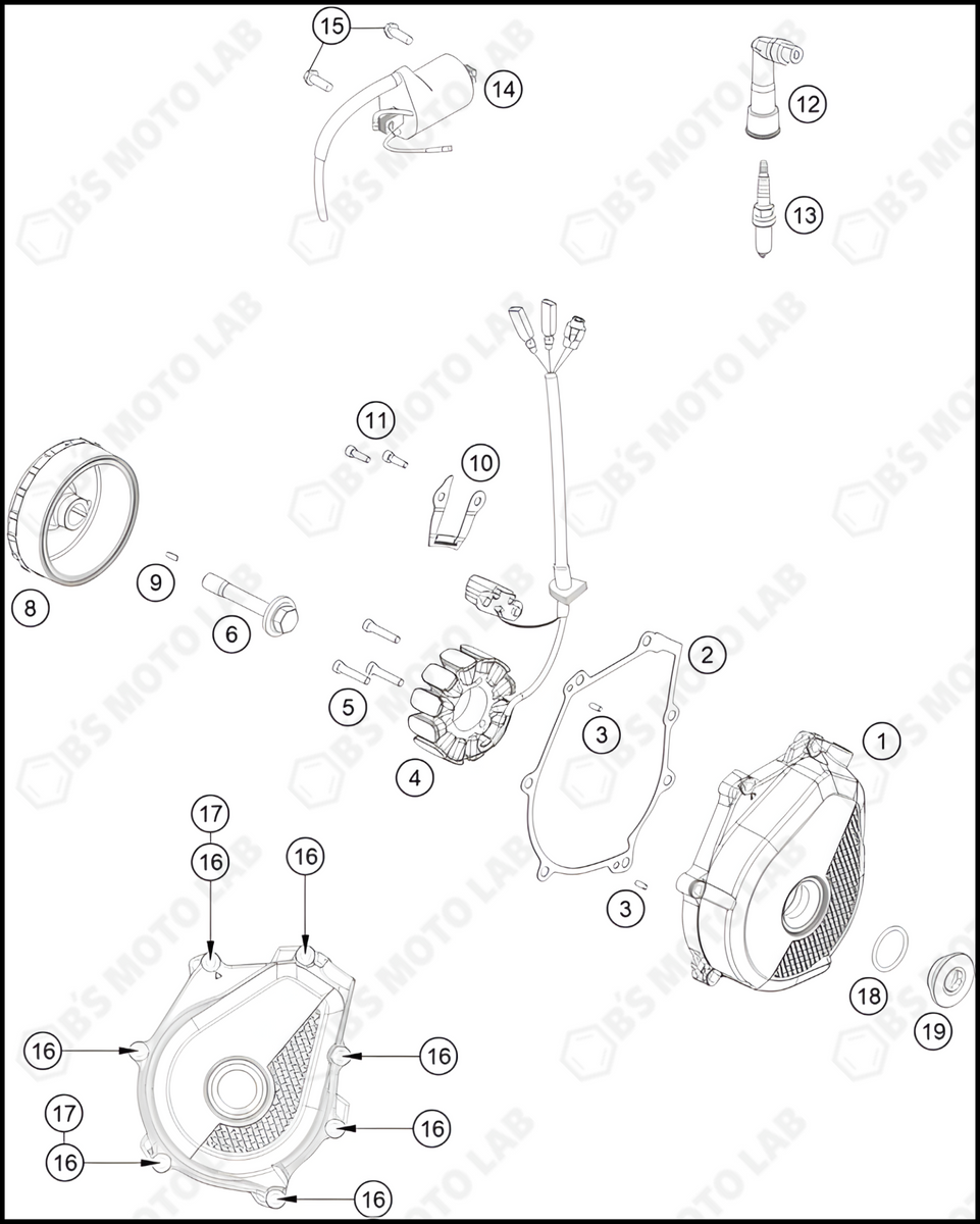 2024 HUSQ FE501S Ignition cover Genuine OEM Parts Husqvarna