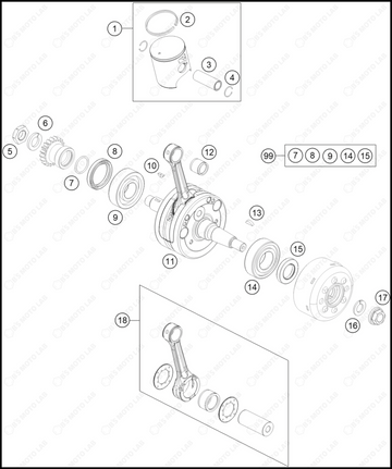 CRANKSHAFT, PISTON, 2025 HUSQVARNA TC-85-17-14