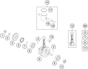 CRANKSHAFT, PISTON, 2025 HUSQVARNA TC-50