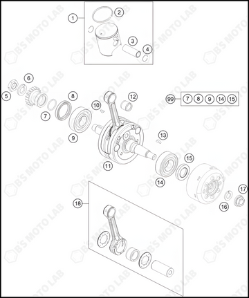 CRANKSHAFT, PISTON, 2024 HUSQVARNA TC-85-17-14