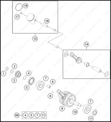 CRANKSHAFT, PISTON, 2025 HUSQVARNA TC-65