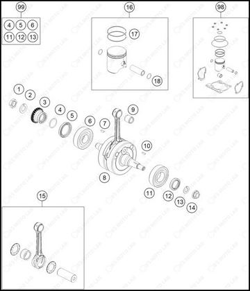 CRANKSHAFT, PISTON, 2025 HUSQVARNA TC-125