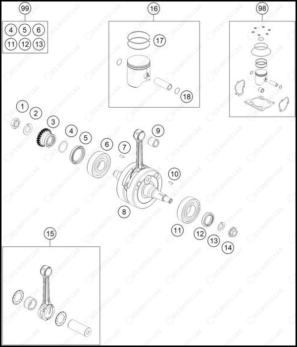 CRANKSHAFT, PISTON, 2025 HUSQVARNA TC-125