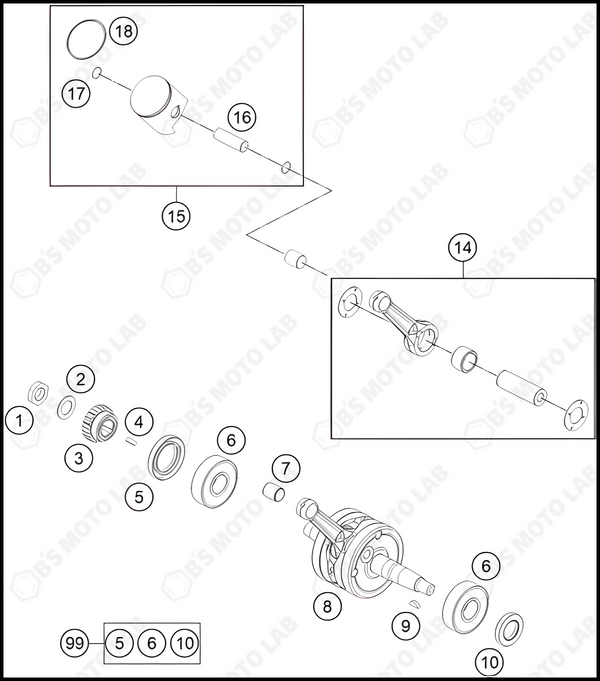 CRANKSHAFT, PISTON, 2024 HUSQVARNA TC-65