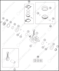 CRANKSHAFT, PISTON, 2023 HUSQVARNA FC-350