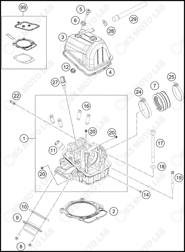 CYLINDER HEAD, 2024 HUSQVARNA FE-501-S