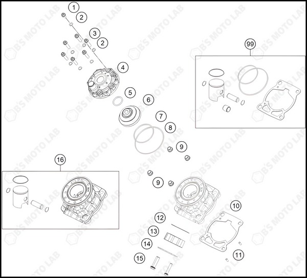 CYLINDER, CYLINDER HEAD, 2024 HUSQVARNA TC-50