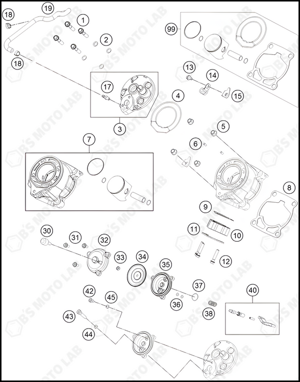 CYLINDER, CYLINDER HEAD, 2022 HUSQVARNA TC-65