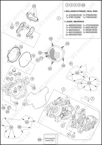 ENGINE CASE, 2022 HUSQVARNA TC-85-19-16