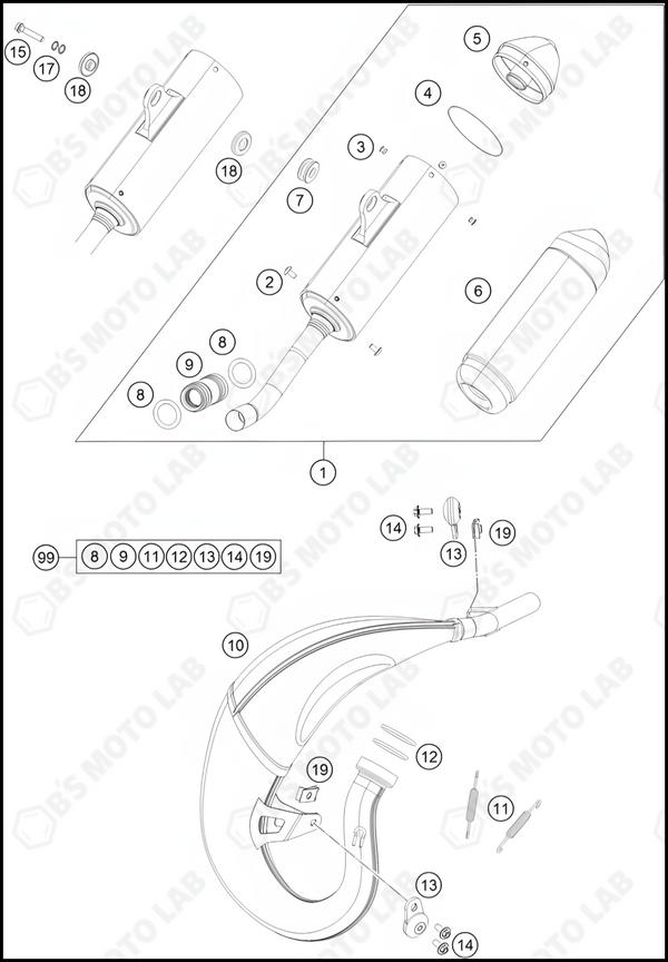 EXHAUST SYSTEM, 2024 HUSQVARNA TC-85-17-14
