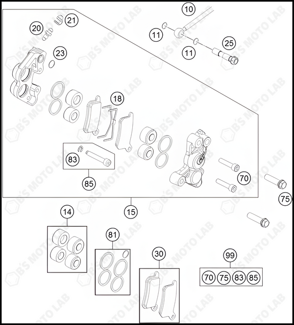 FRONT BRAKE CALIPER, 2022 HUSQVARNA TC-65