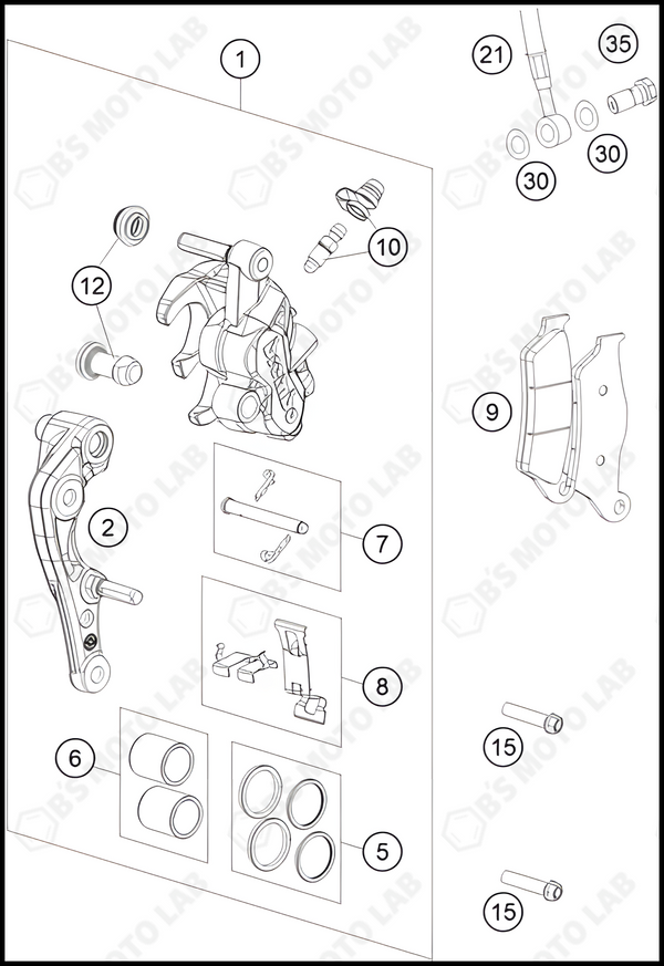 FRONT BRAKE CALIPER, 2022 HUSQVARNA TC-250