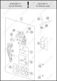 FRONT BRAKE CALIPER, 2022 HUSQVARNA TC-125