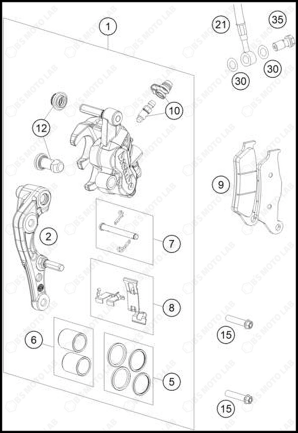 FRONT BRAKE CALIPER, 2025 HUSQVARNA TC-300