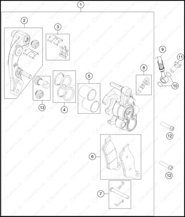 FRONT BRAKE CALIPER, 2024 HUSQVARNA TE-300