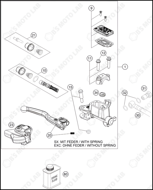 FRONT BRAKE CONTROL, 2022 HUSQVARNA TC-125