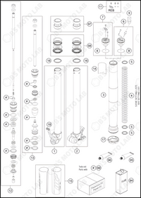 FRONT FORK DISASSEMBLED, 2024 HUSQVARNA TC-50