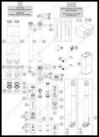 FRONT FORK DISASSEMBLED, 2024 HUSQVARNA FC-250