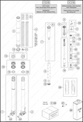 FRONT FORK DISASSEMBLED, 2024 HUSQVARNA TE-300