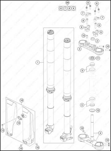 FRONT FORK, TRIPLE CLAMP, 2025 HUSQVARNA TC-85-19-16