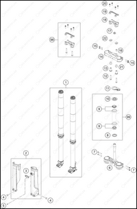 FRONT FORK, TRIPLE CLAMP, 2025 HUSQVARNA TE-300