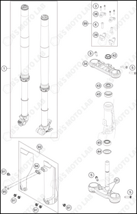 FRONT FORK, TRIPLE CLAMP, 2024 HUSQVARNA TC-65