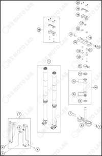 FRONT FORK, TRIPLE CLAMP, 2024 HUSQVARNA FE-501-S