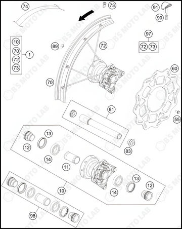 FRONT WHEEL, 2022 HUSQVARNA TC-85-19-16