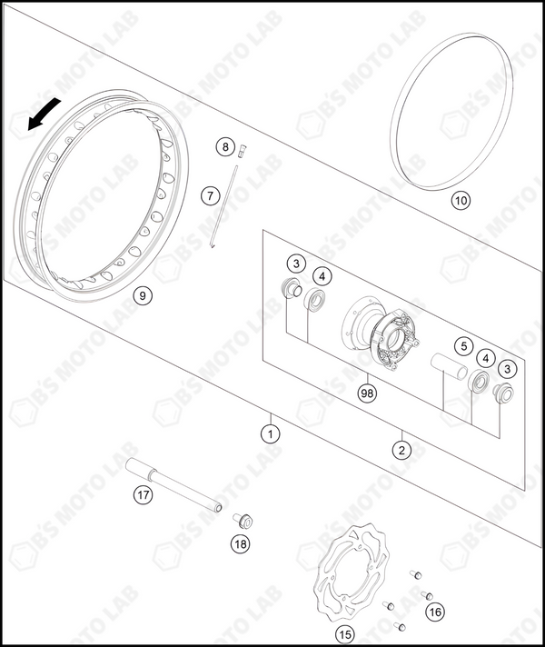 FRONT WHEEL, 2024 HUSQVARNA TC-50