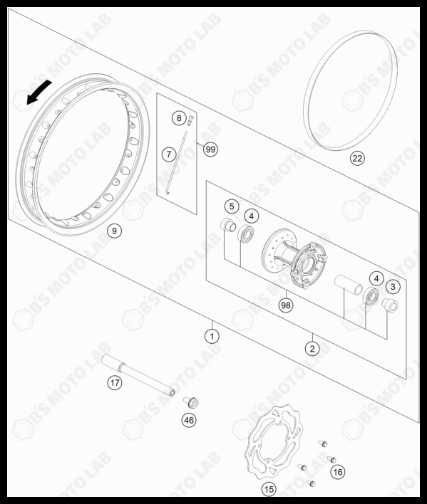 FRONT WHEEL, 2022 HUSQVARNA TC-50