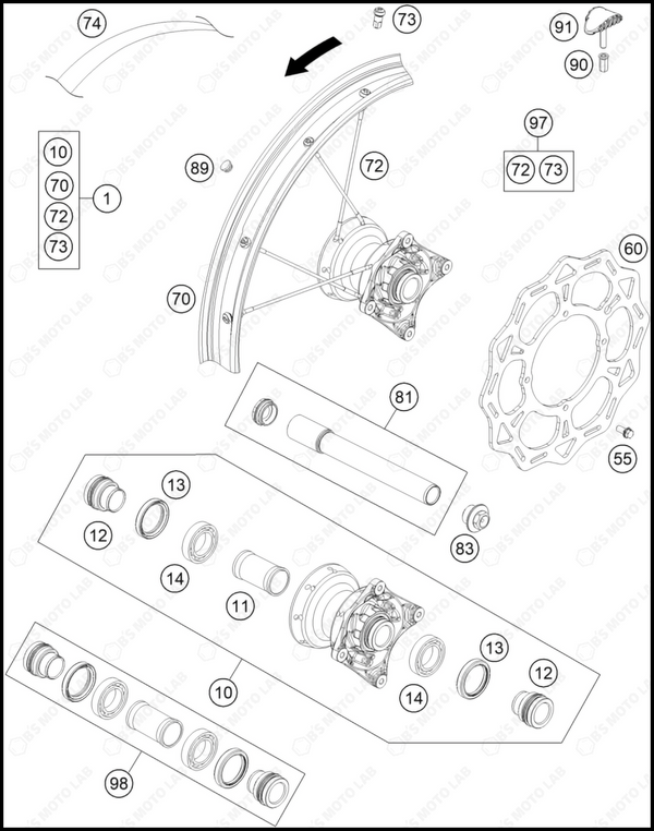 FRONT WHEEL, 2025 HUSQVARNA TC-85-19-16