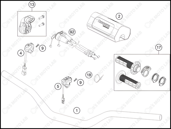 HANDLEBAR, CONTROLS, 2023 HUSQVARNA FC-250