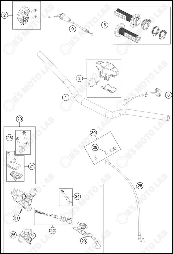 HANDLEBAR, CONTROLS, 2022 HUSQVARNA TC-85-19-16