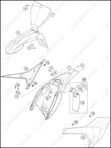 MASK, FENDERS, 2023 HUSQVARNA TC-65