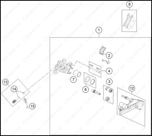 REAR BRAKE CALIPER, 2025 HUSQVARNA TC-65