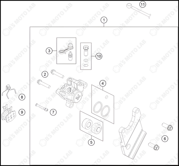 REAR BRAKE CALIPER, 2024 HUSQVARNA TC-50