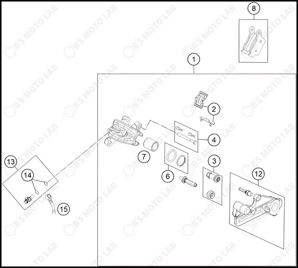 REAR BRAKE CALIPER, 2023 HUSQVARNA TC-85-17-14