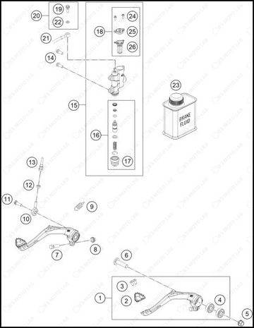 REAR BRAKE CONTROL, 2025 HUSQVARNA TC-65