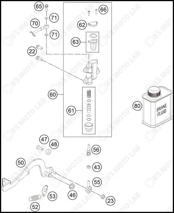 REAR BRAKE CONTROL, 2023 HUSQVARNA TC-50