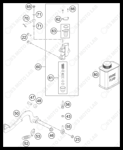 REAR BRAKE CONTROL, 2022 HUSQVARNA TC-50