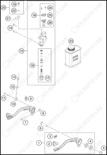 REAR BRAKE CONTROL, 2023 HUSQVARNA TC-65