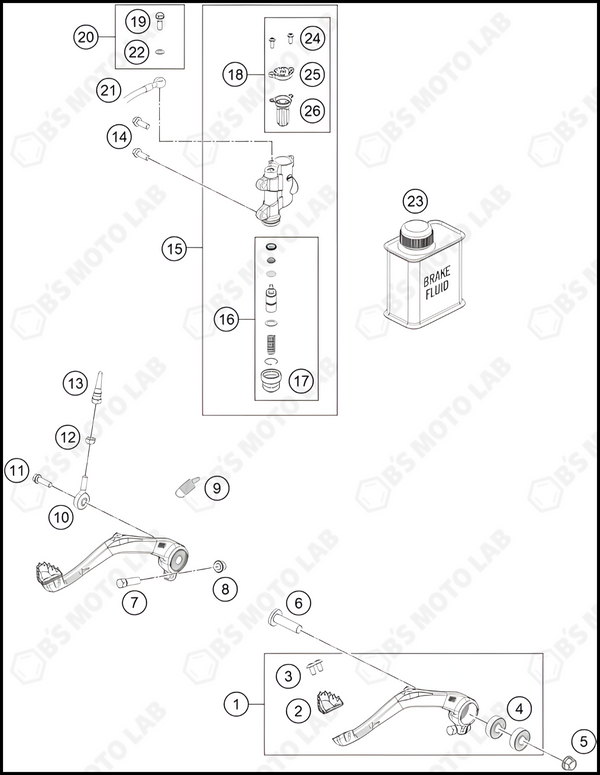 REAR BRAKE CONTROL, 2024 HUSQVARNA TC-65