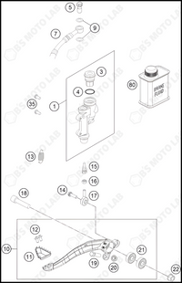 REAR BRAKE CONTROL, 2022 HUSQVARNA TC-250