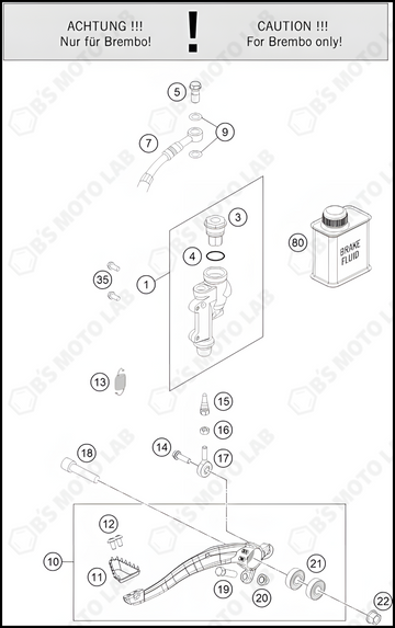 REAR BRAKE CONTROL, 2022 HUSQVARNA TC-125