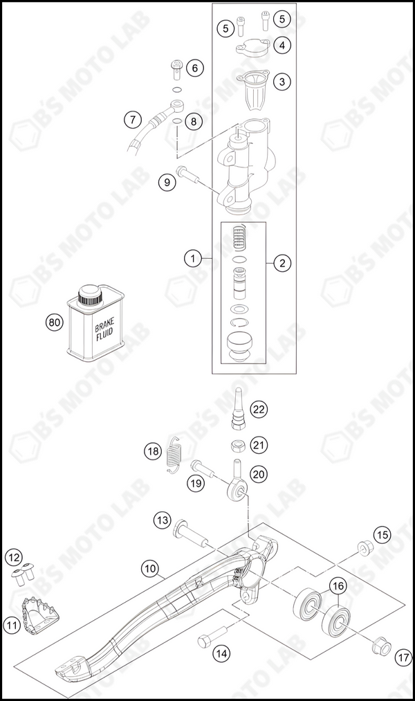 REAR BRAKE CONTROL, 2024 HUSQVARNA TC-85-19-16