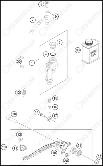 REAR BRAKE CONTROL, 2023 HUSQVARNA TC-250