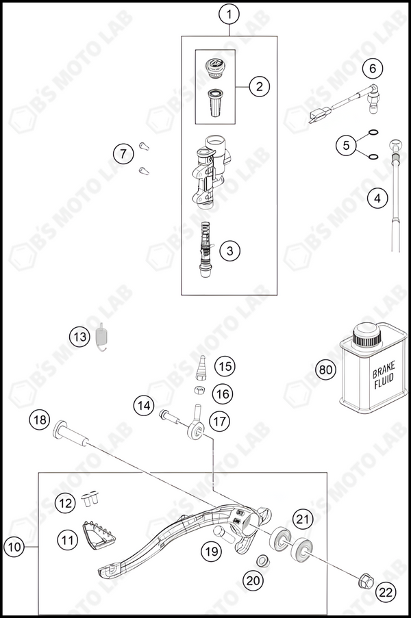 REAR BRAKE CONTROL, 2024 HUSQVARNA FE-501-S