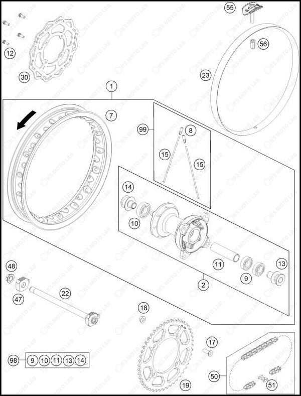 REAR WHEEL, 2025 HUSQVARNA TC-65