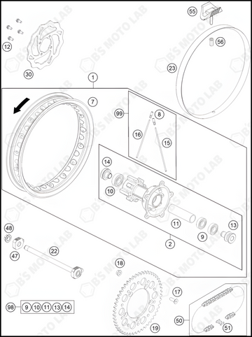 REAR WHEEL, 2023 HUSQVARNA TC-65