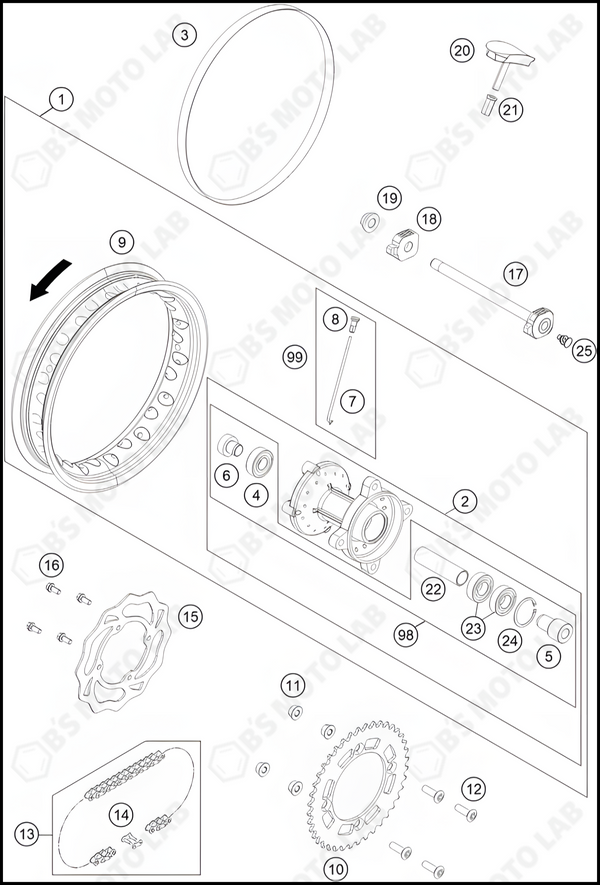 REAR WHEEL, 2023 HUSQVARNA TC-50